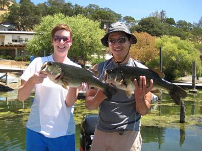 Jenny and Peter Kim Bass Fishing